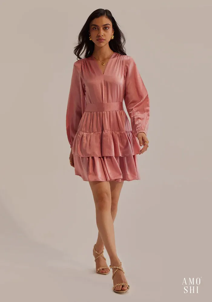 Relaxed fit Satin Ladies Mini dress