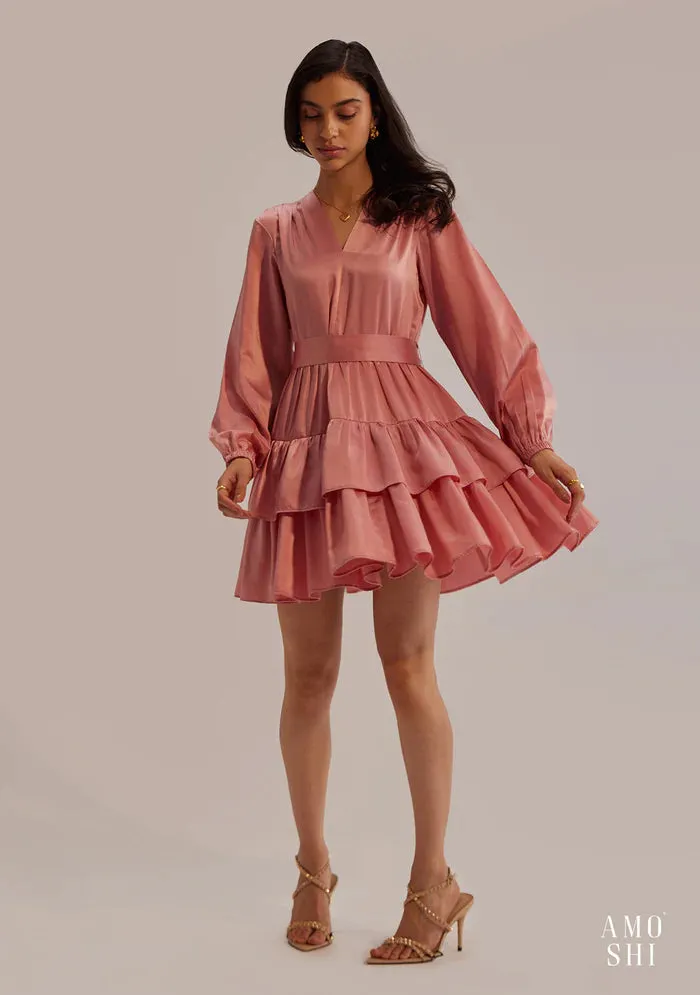 Relaxed fit Satin Ladies Mini dress