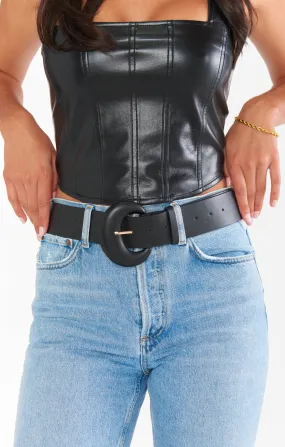 Round Buckle Belt ~ Black