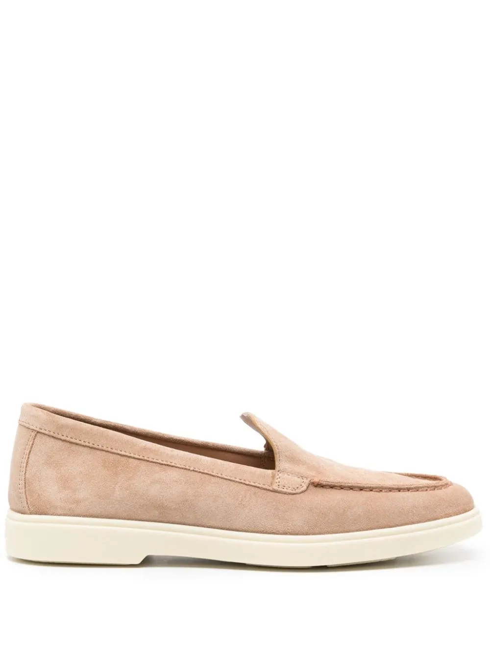 round-toe suede loafers
