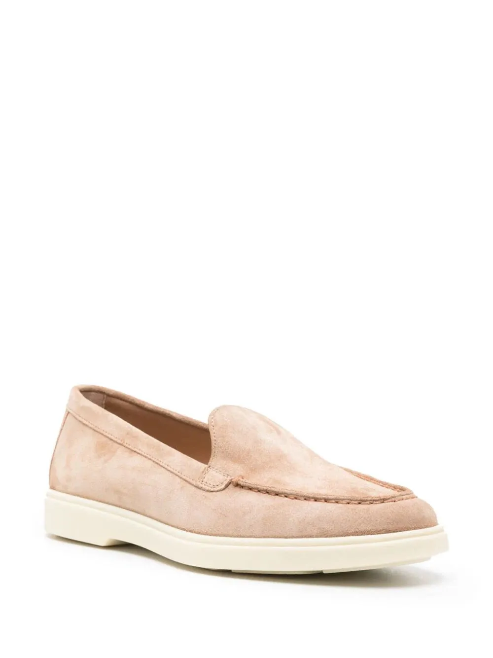 round-toe suede loafers
