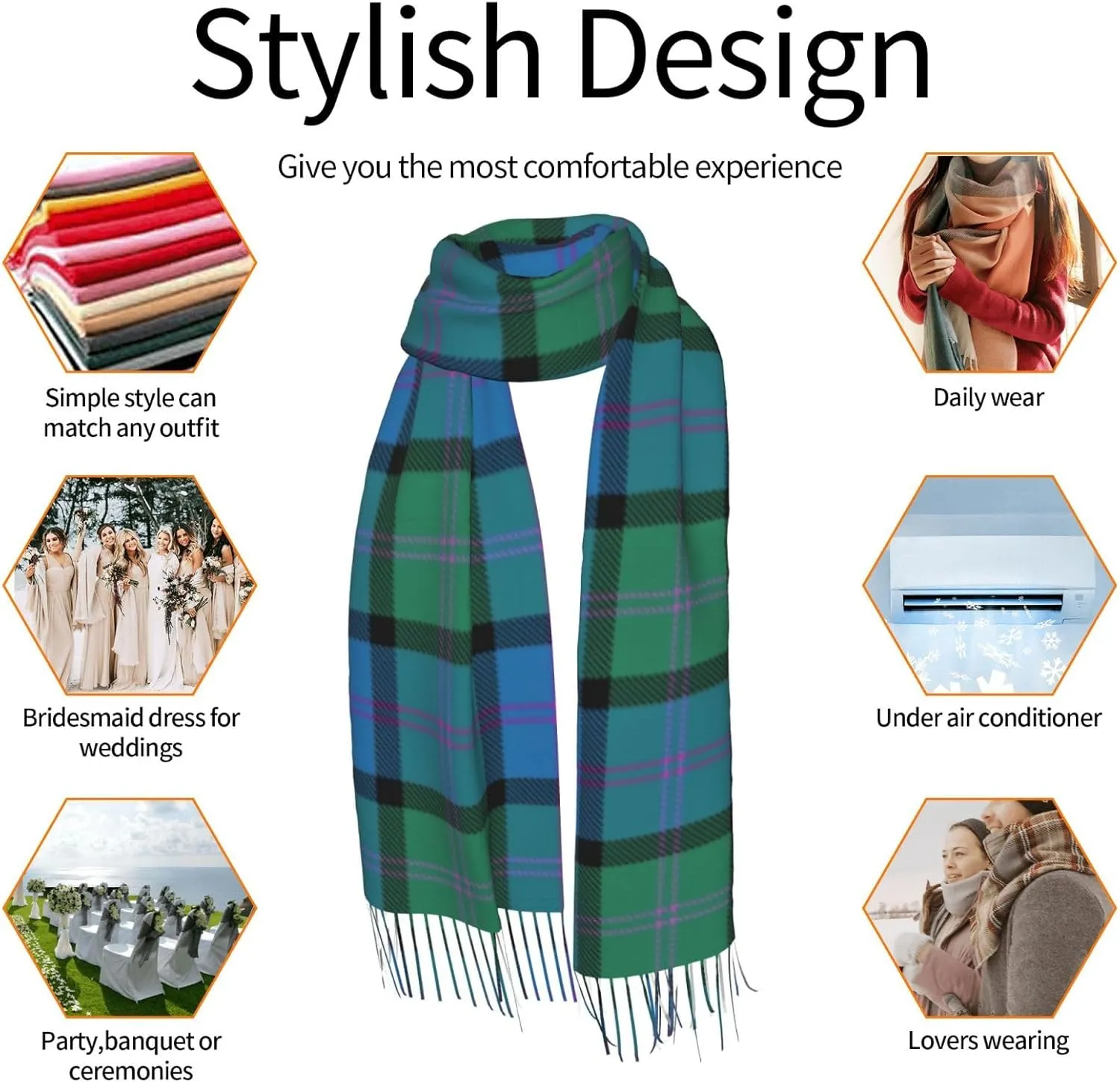 Scottish Clan Guthrie Tartan Plaid Imitation Cashmere Tassel Scarf Winter Scarf Autumn Softest Classic Warm