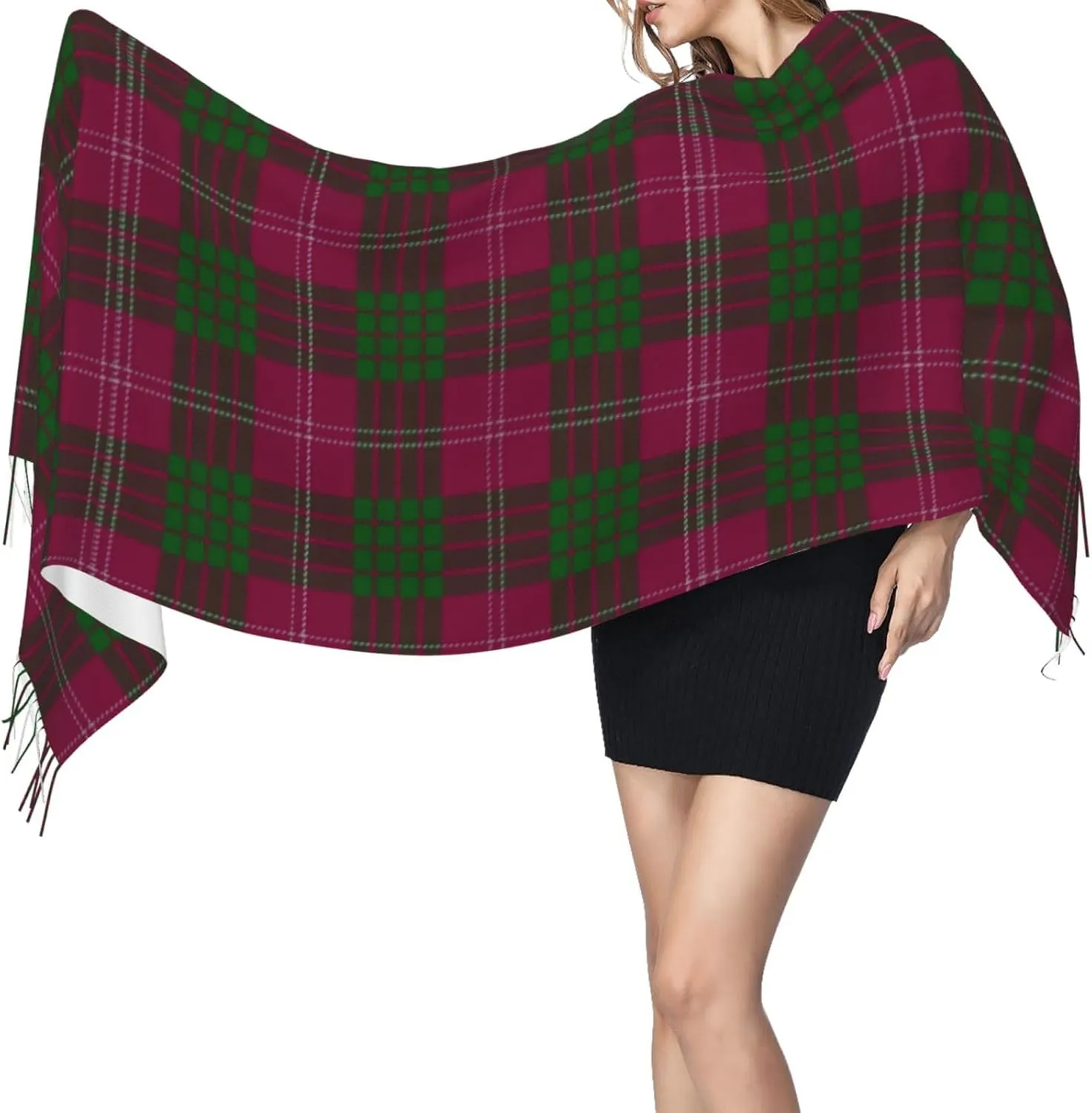 Scottish Clan Guthrie Tartan Plaid Imitation Cashmere Tassel Scarf Winter Scarf Autumn Softest Classic Warm