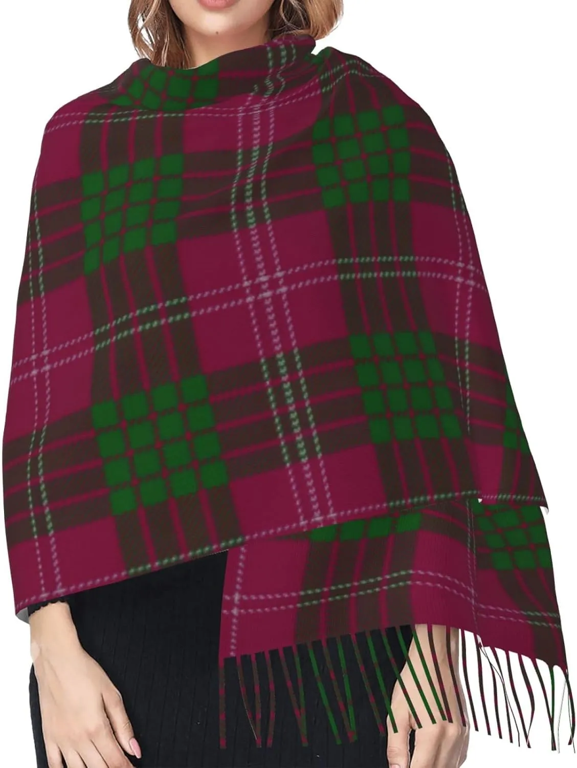 Scottish Clan Guthrie Tartan Plaid Imitation Cashmere Tassel Scarf Winter Scarf Autumn Softest Classic Warm