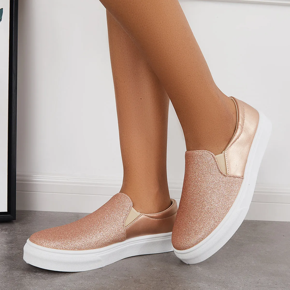 Sohiwoo  sneaker Casual Shiny Skate Shoes Comfy Daily Sneakers