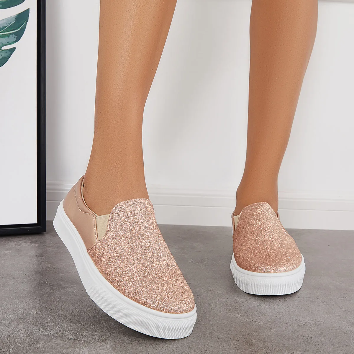 Sohiwoo  sneaker Casual Shiny Skate Shoes Comfy Daily Sneakers