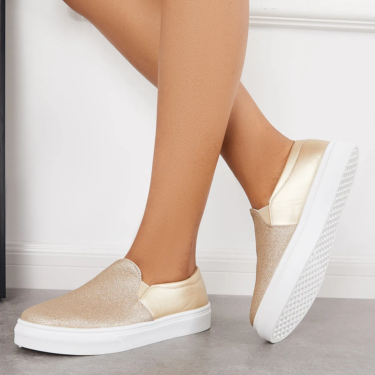 Sohiwoo  sneaker Casual Shiny Skate Shoes Comfy Daily Sneakers