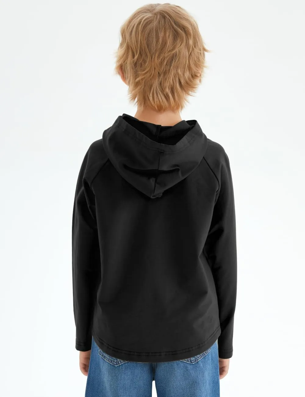 Spring&Gege Boys Light Weight Long Sleeve Hooded T-shirt Casual Solid Pullover Hoodie with Pocket