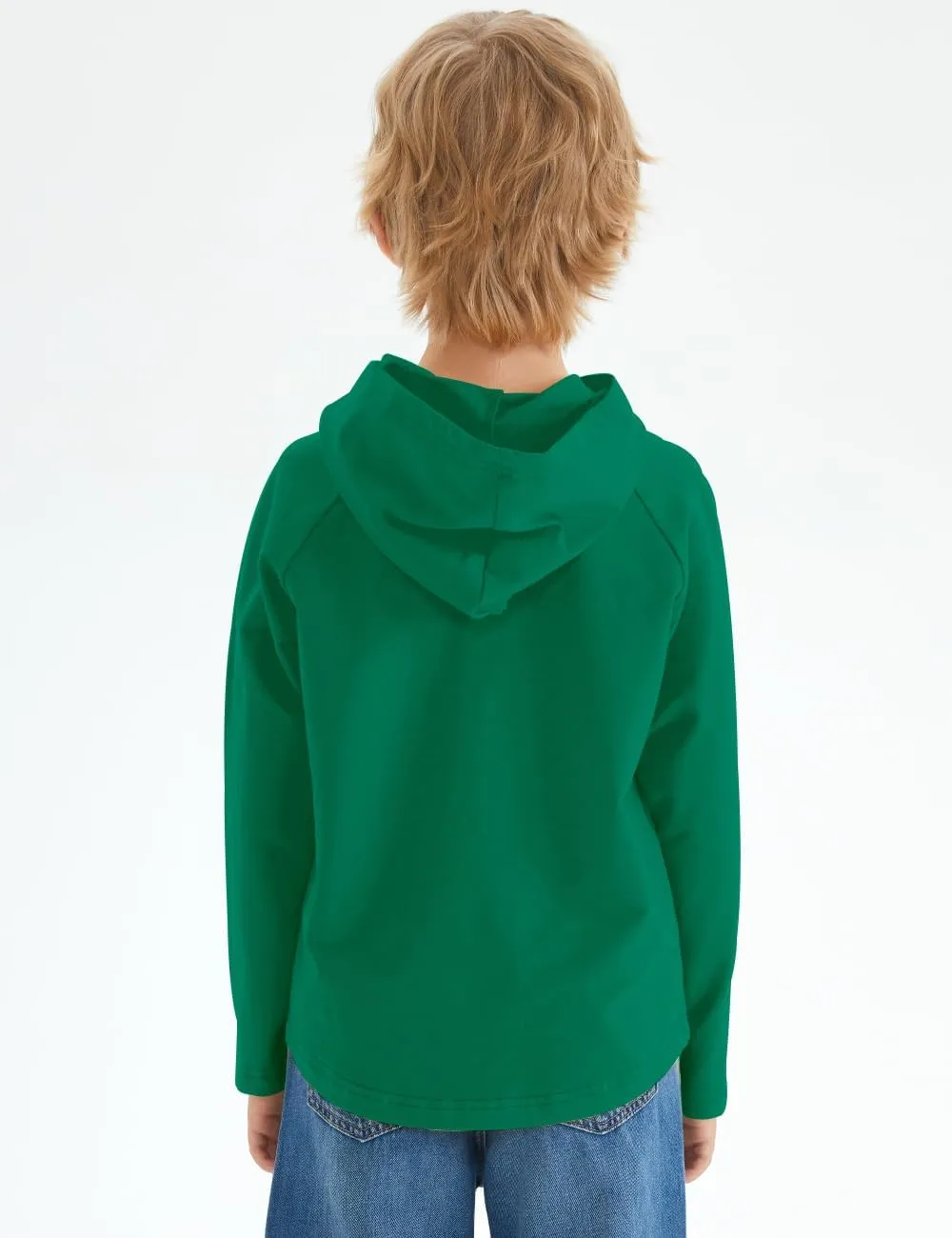 Spring&Gege Boys Light Weight Long Sleeve Hooded T-shirt Casual Solid Pullover Hoodie with Pocket