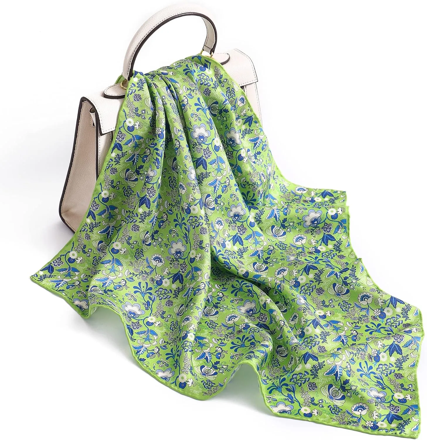 STARWHISPER 100% Pure Mulberry Silk Scarf-27''x27'' 14MM Pure Silk Twill Scarf for Women Square Scarf with Gift Packaging