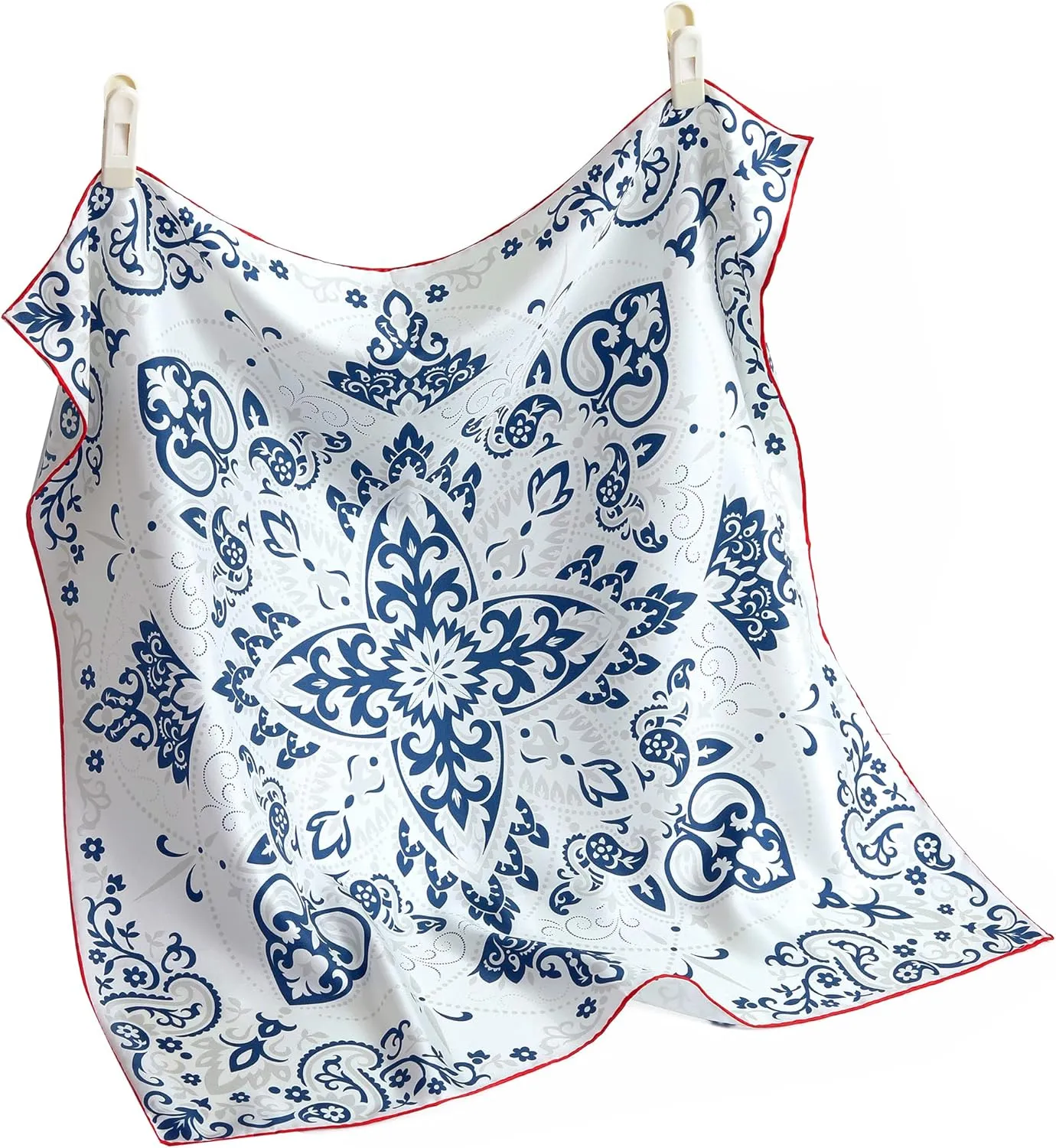 STARWHISPER 100% Pure Mulberry Silk Scarf-27''x27'' 14MM Pure Silk Twill Scarf for Women Square Scarf with Gift Packaging