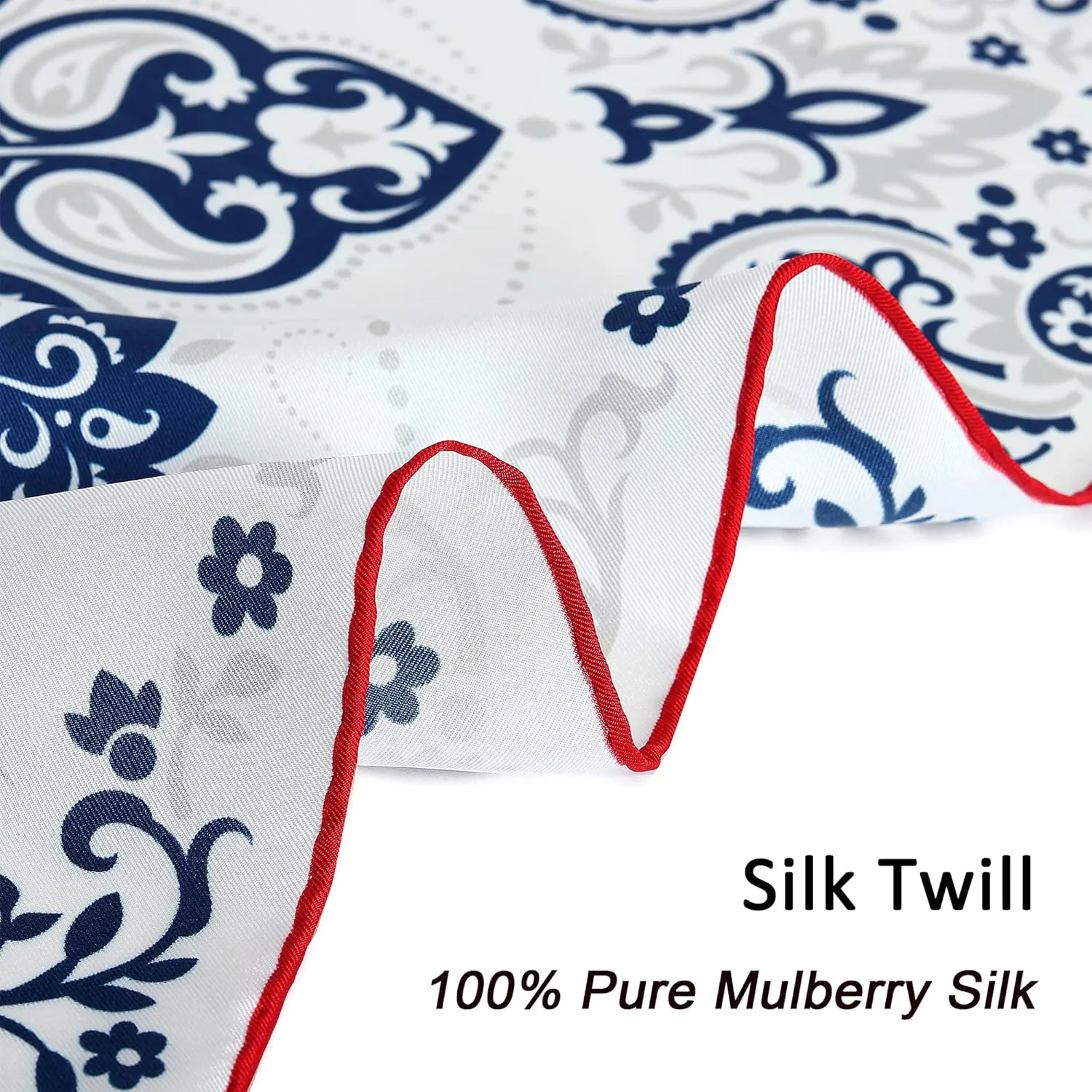 STARWHISPER 100% Pure Mulberry Silk Scarf-27''x27'' 14MM Pure Silk Twill Scarf for Women Square Scarf with Gift Packaging