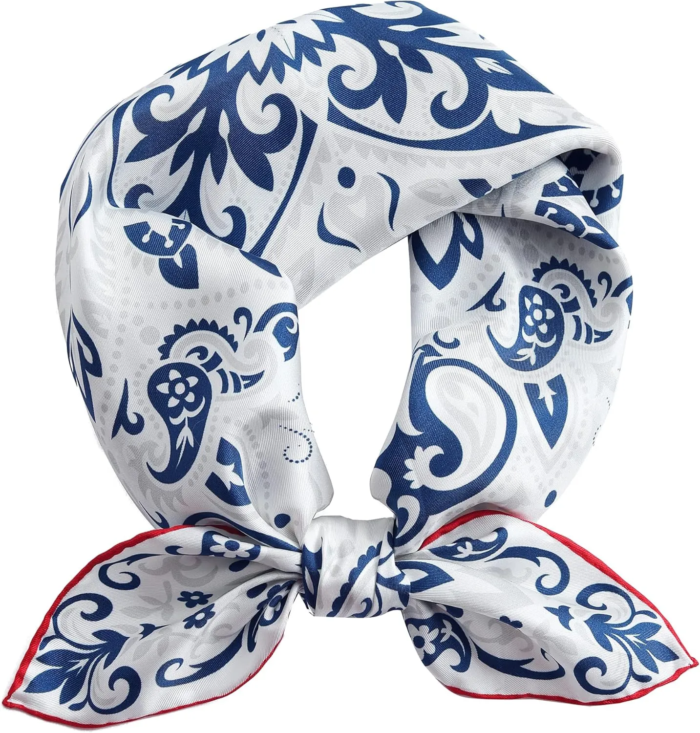 STARWHISPER 100% Pure Mulberry Silk Scarf-27''x27'' 14MM Pure Silk Twill Scarf for Women Square Scarf with Gift Packaging
