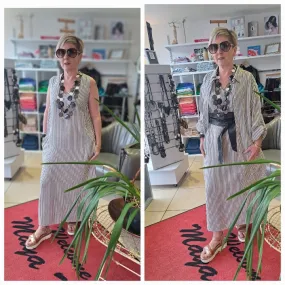 stripe maxi dress