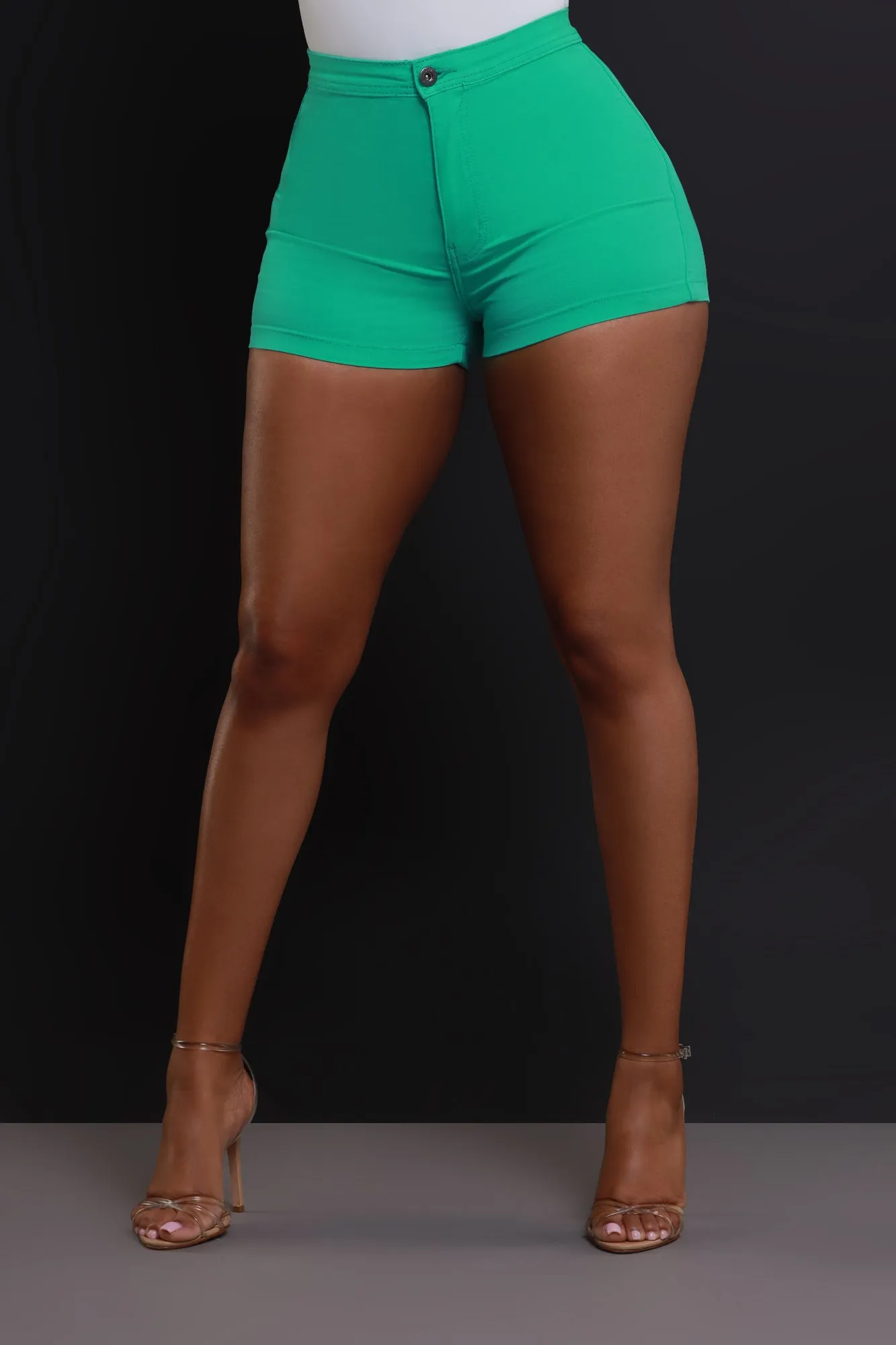 Super Swank High Waist Stretchy Shorts - Mint
