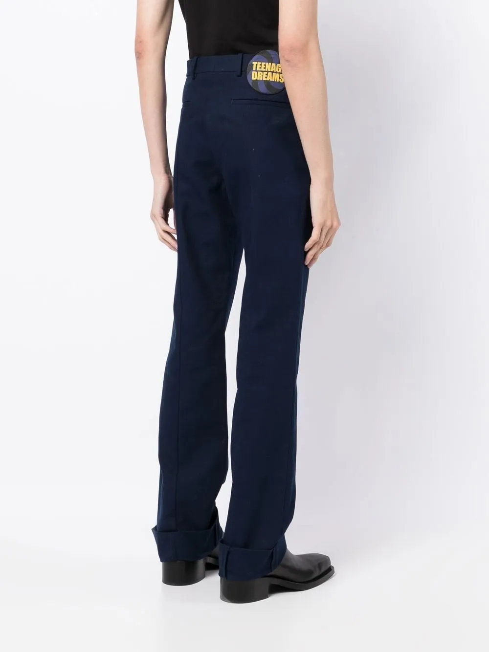TAILORED STRAIGHT LEG TROUSERS 43 NAV