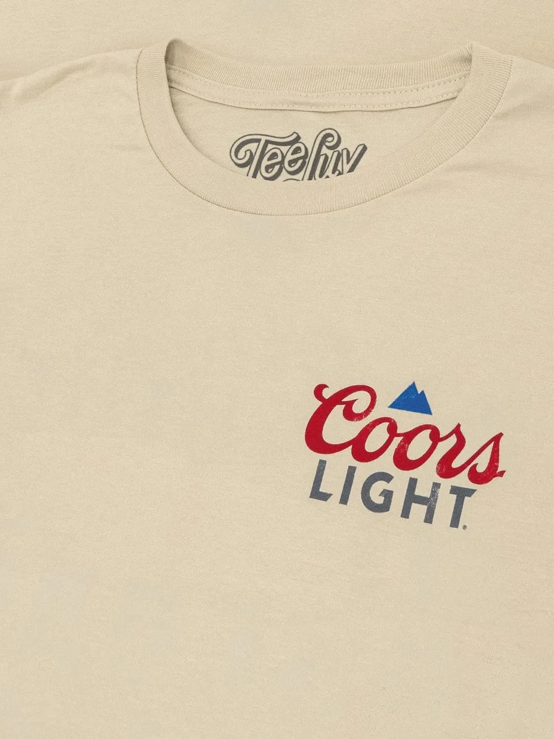 Tee Luv Men's Coors Light Baseball League Front and Back Beer Logo T-Shirt