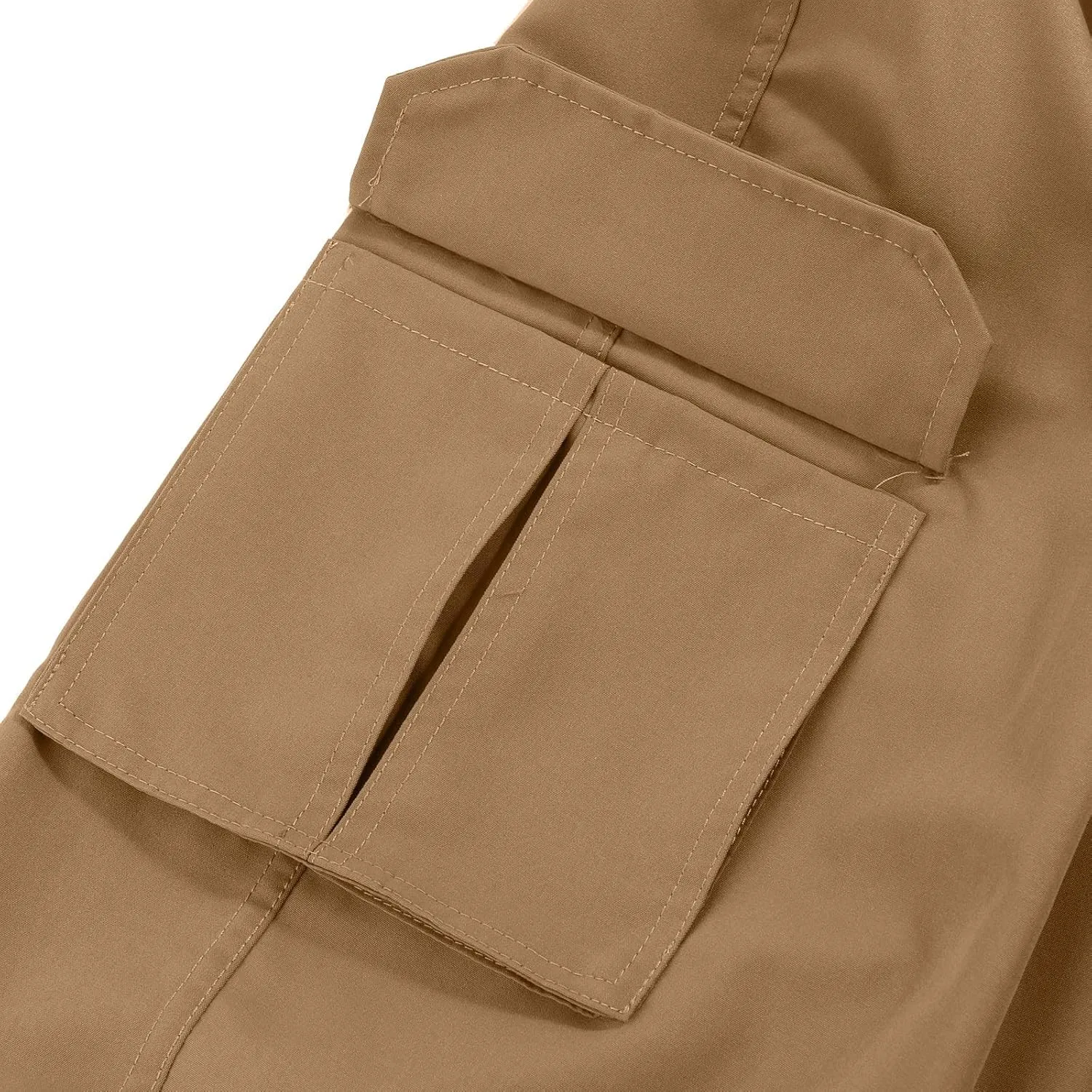 Thatrich Mens Cargo Pants Relaxed Fit Sweatpants for Jogging Straight Leg Trousers Solid Color Casual Cargo Pant Multi Pocket