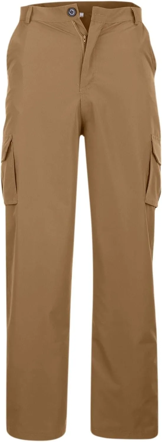 Thatrich Mens Cargo Pants Relaxed Fit Sweatpants for Jogging Straight Leg Trousers Solid Color Casual Cargo Pant Multi Pocket
