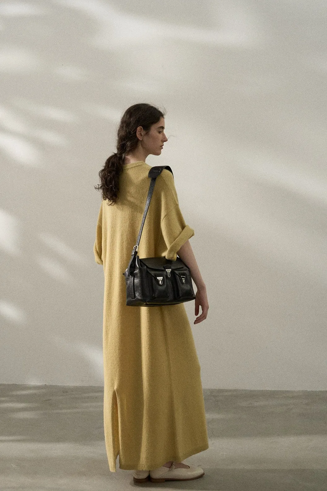 Ultra-relaxed oversized wool-yark dress | 4 color