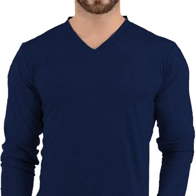 V Neck T Shirts Men  Light and Soft Pullover T Shirt with Long Sleeve- Perfect for Daily Use or Casual Events