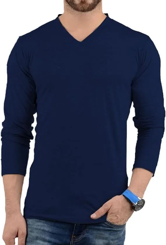 V Neck T Shirts Men  Light and Soft Pullover T Shirt with Long Sleeve- Perfect for Daily Use or Casual Events