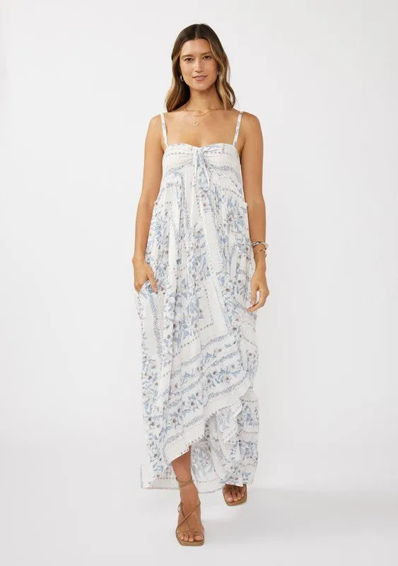 Waitlist 3/12 ♥ Emily Sleeveless Patchwork Floral Print Maxi Dress Cream