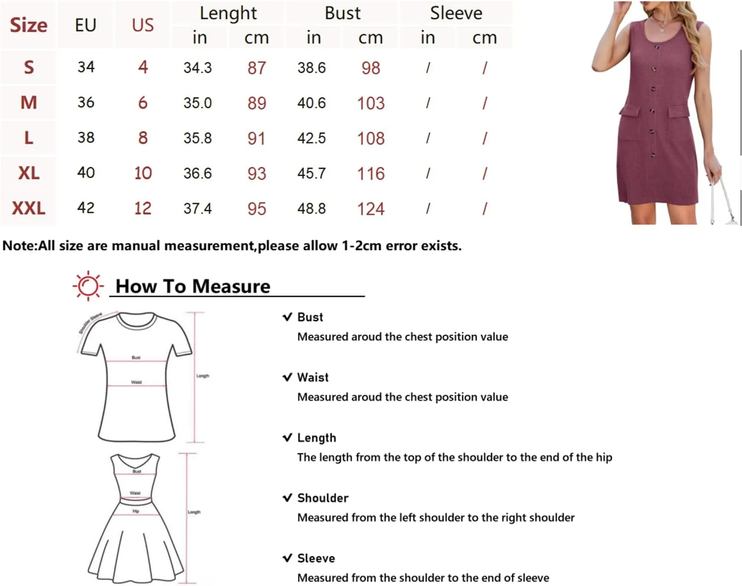 Women's Sleeveless Button Down Shift Dress Casual and Chic Dress with Pockets- Fashionable and Comfortable