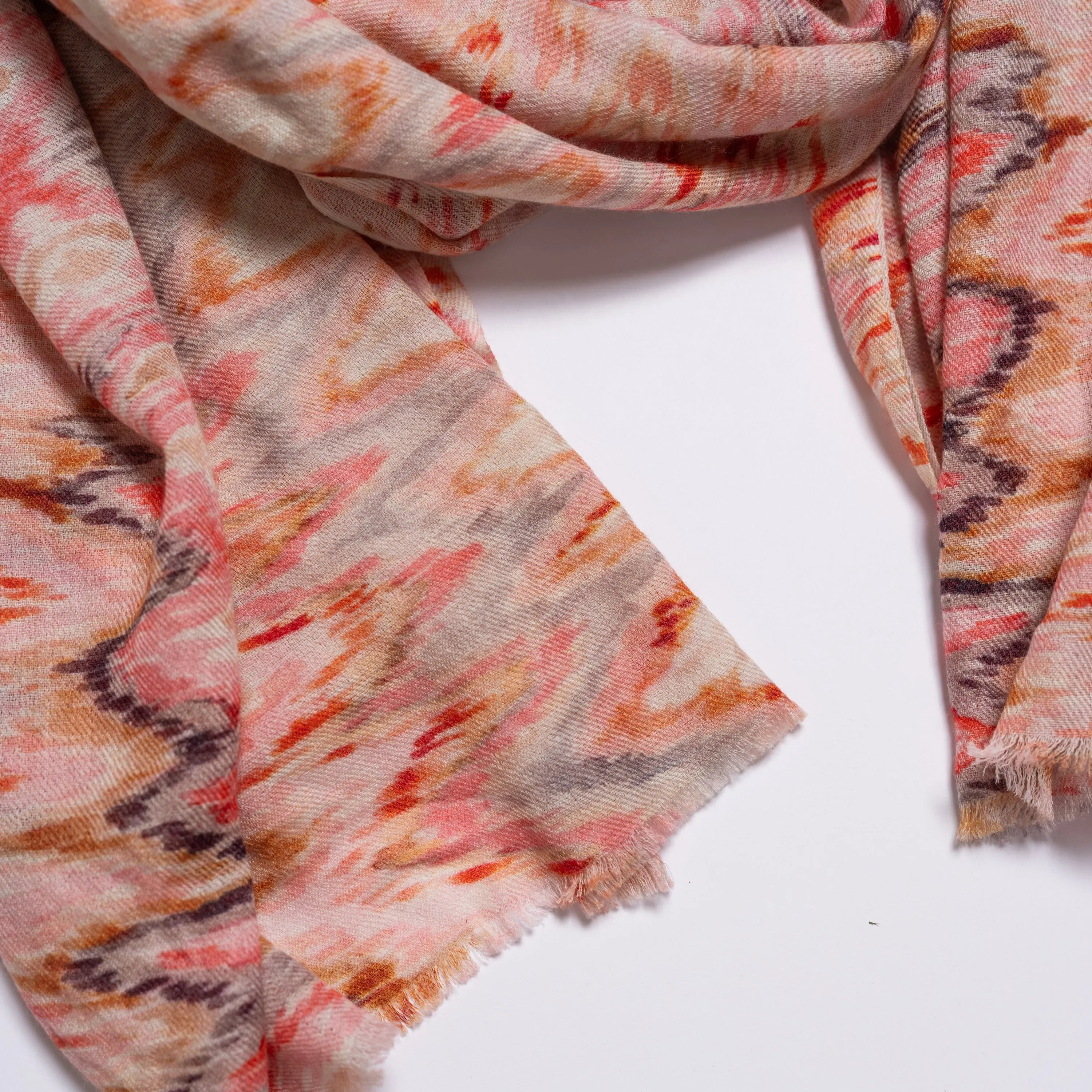 Wool Scarf- Flame in magenta