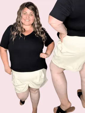 World's Softest Shorts in Pleated Butter Oatmeal