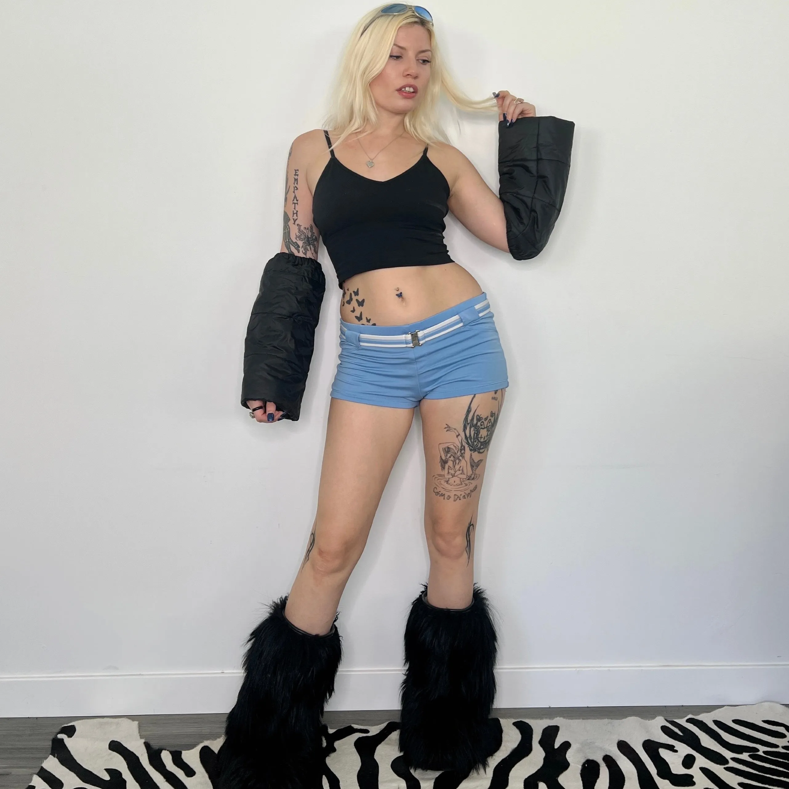 Y2k Belted Mini Shorts